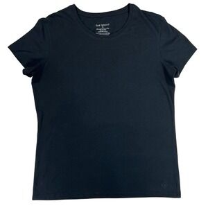Fair Indigo T Shirt Womens Small Black Organic Pima Cotton Stretch Tee